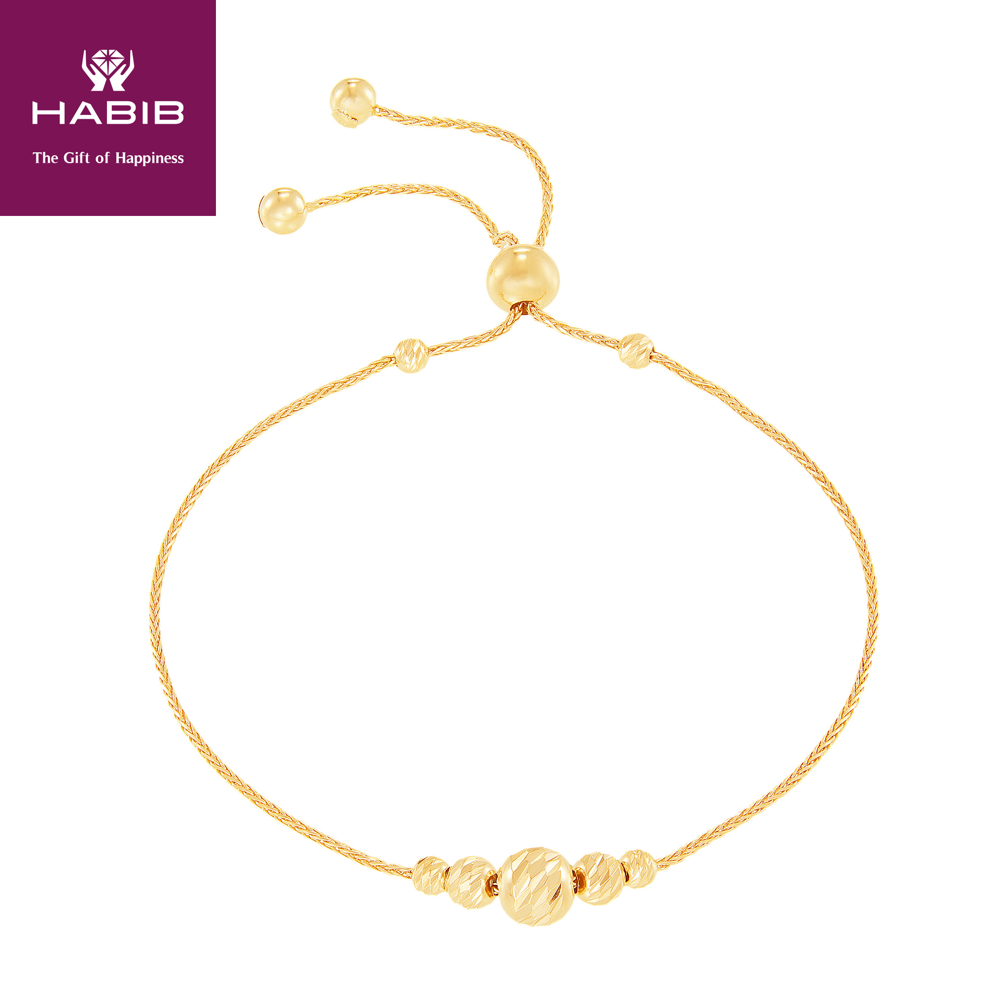 HABIB Yellow Beads Bolo Bracelet, 925 Silver